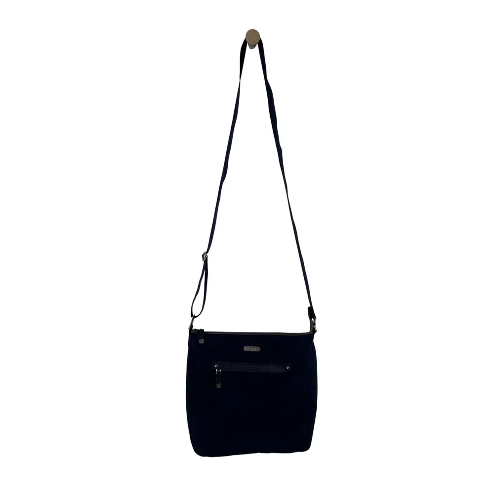 Baggallini Navy Blue Nylon Crossbody Messenger Bag Adjustable Strap Organizer